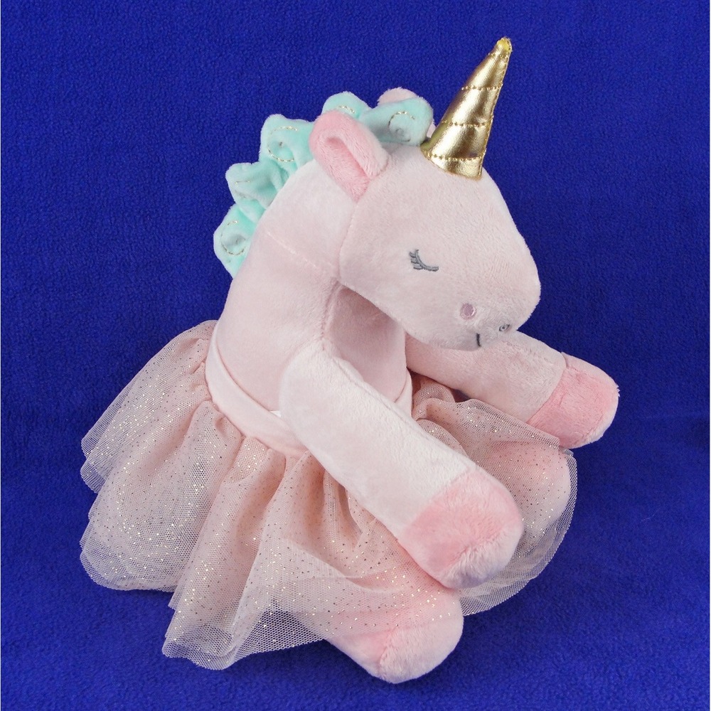 Baby Aspen Unicorn Rosie Pink Plush Ballerina Tutu Sleepy Eyes 10 Inch